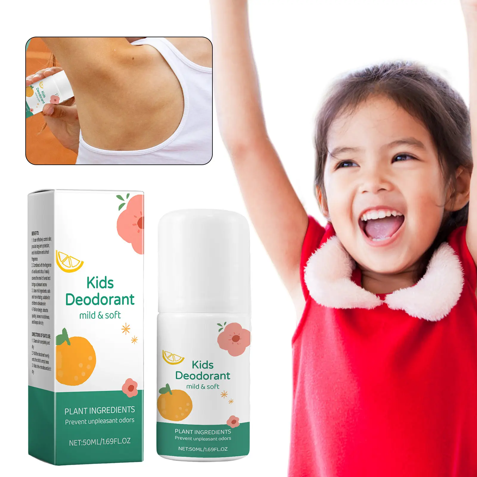 50ml Children's Roll-On Deodorant Lasting Armpit Cleaning Fragrance Providing All Day Underarm Protection Body Care Scent