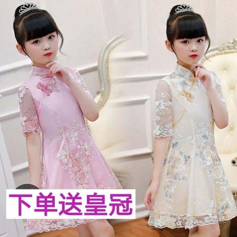 Váy Sườn Xám Cho Bé Gái, Bộ Sưu Tập Mùa Hè, Váy Trẻ Em, Hàng Mới Về 2024, Váy Công Chúa, Trang Phục Biểu Diễn Guzheng, Quần Áo Trung Quốc Han Cho Bé Gái