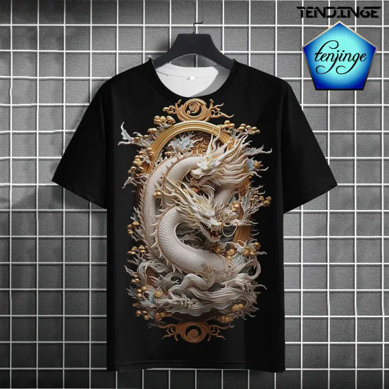 Graphic T-shirts Dragon 3D printed man/women casual fashion short sleeve tops men round neck T-shirt oversized unisex clothing