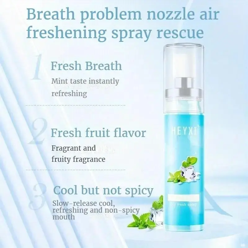 Peach & Mint Flavor Oral Spray, 2 Counts/set Mouth Freshener Spray, Cooling Spray, Oral Care Spray for Men & Women 8