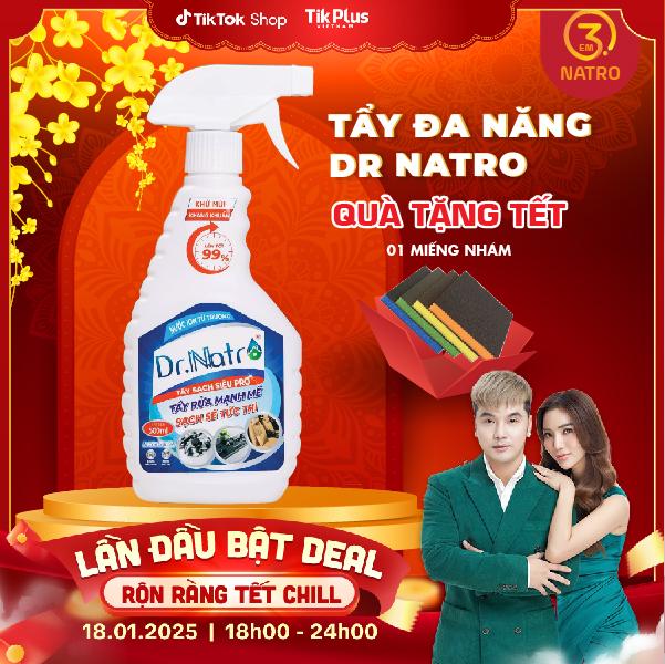 Tẩy đa năng Dr Natro làm sạch vết bẩn trên mọi bề mặt vệ sinh nhà cửa nhanh chóng sạch sẽ chai 500ml bằng công nghệ ion từ trường Habela Home Nước Rửa Chén chai tẩy tết