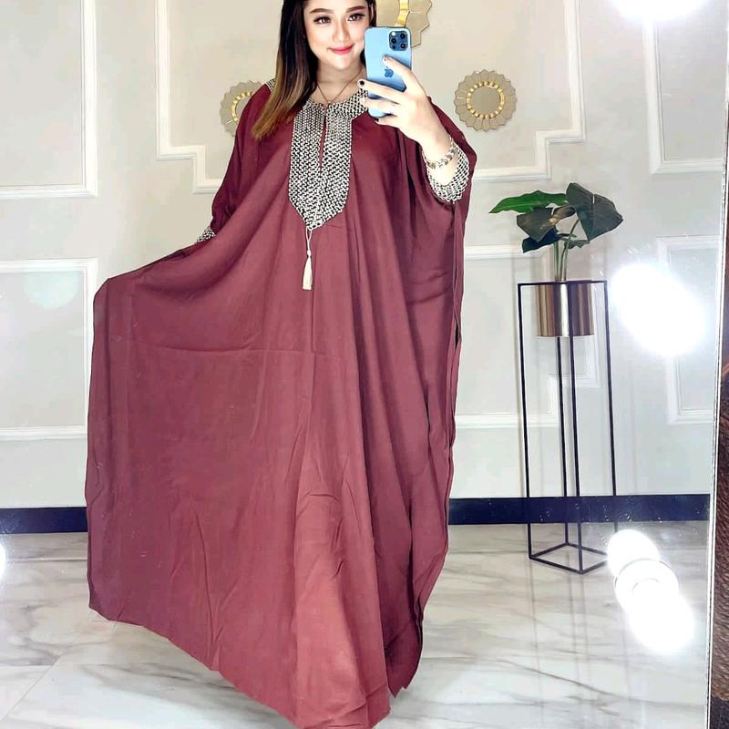 kaftan Alea/Kaftan Full Renda Muslim Wanita Rayon Panjang 4