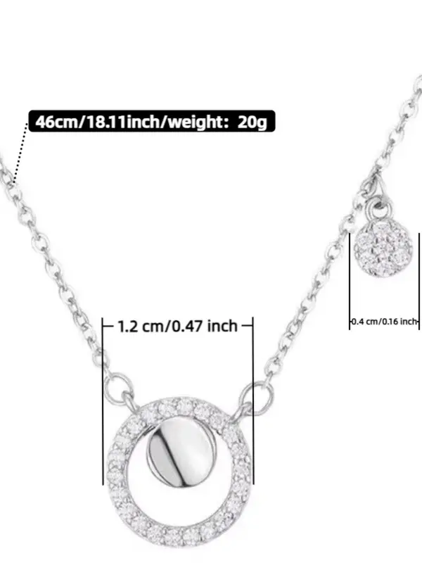 Rhinestone Decorated Pendant Necklace, Fashion Jewelry for Party, Daily Clothing Decor, Trendy All-match & Exquisite Jewelry for Birthday Gift 1