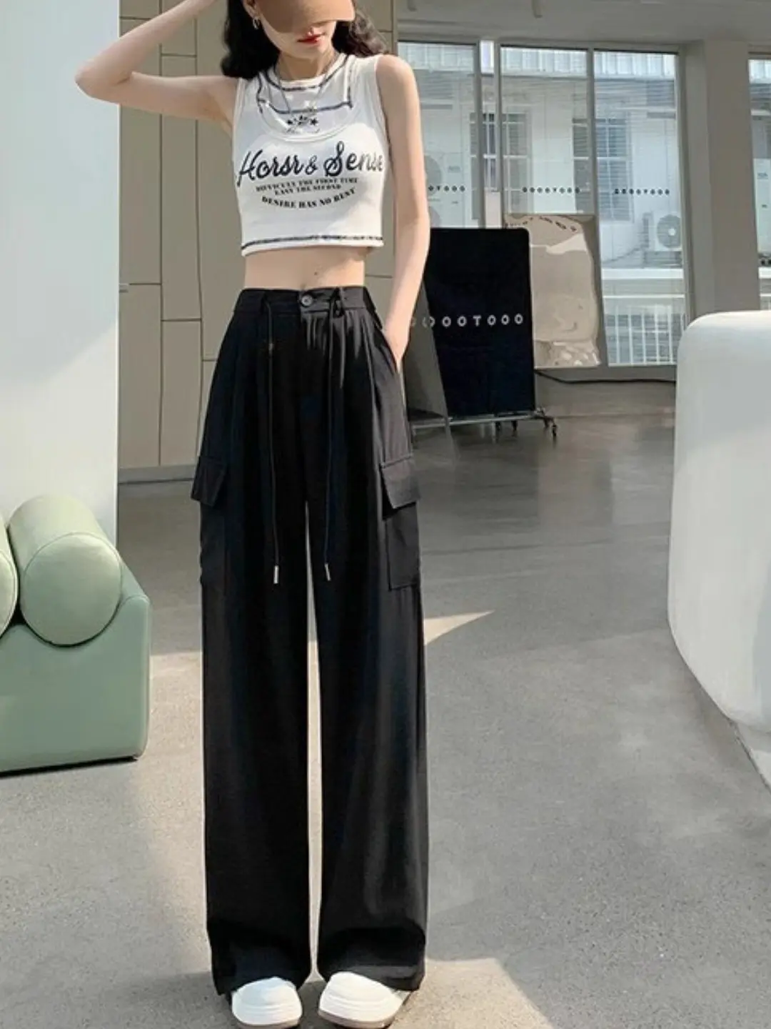 Quần tây cotton suông dáng ulzzang Nữ xếp ly Must Have nhẹ mát với thiết kế túi hộp cá tính Women Pants