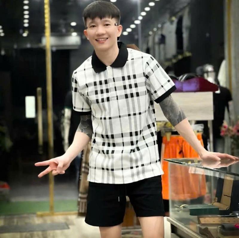 Áo thun PoLo nam cổ bẻ cao cấp chất vải cotton dày dặn thoáng mát thiết kế sọc caro trẻ trung thanh lịch Menswear