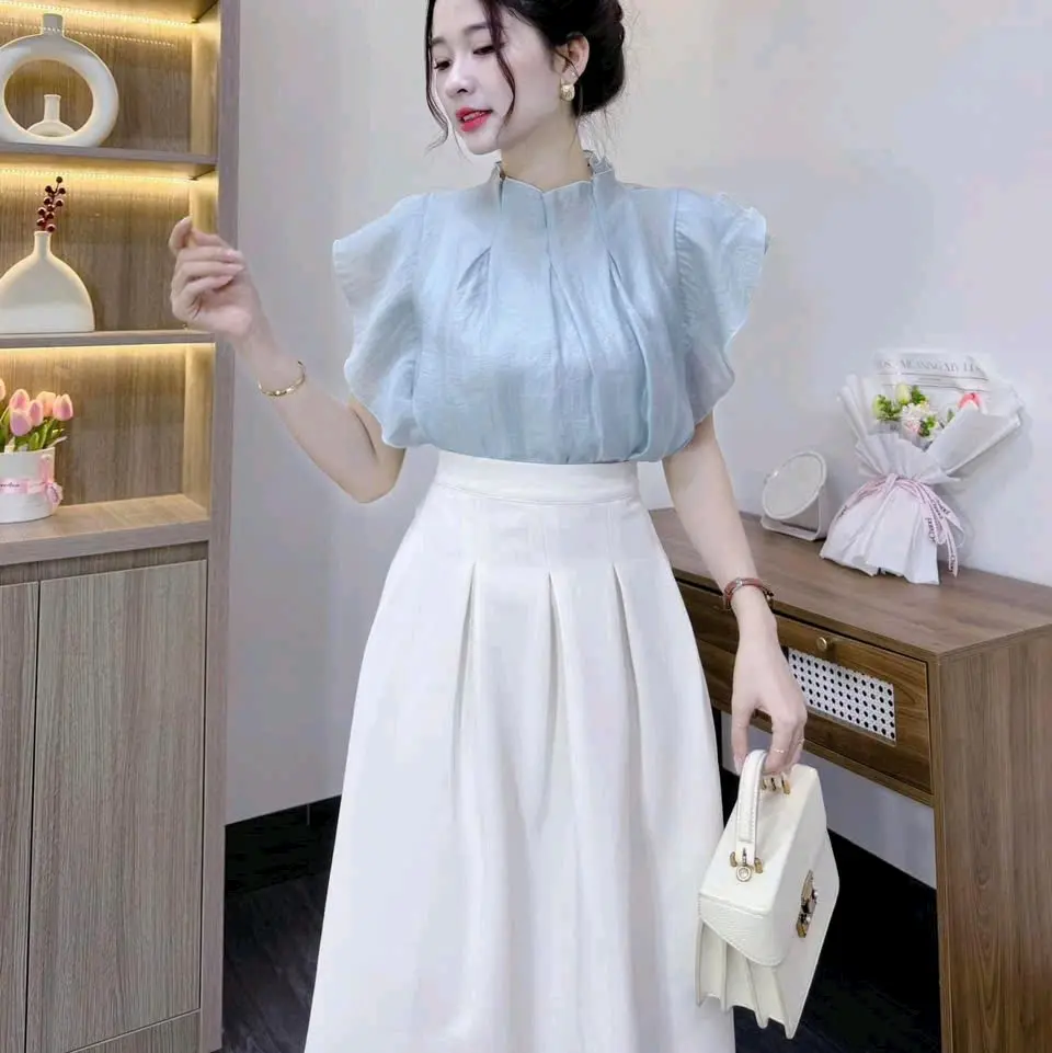 SÉT 3 MÓN ÁO TƠ KÈM ÁO CON PHỐI CHÂN VÁY(CÓ LÓT)