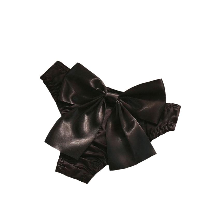 Đồ Lót Lụa Lạnh Nửa Hông, Thiết Kế Nơ Lớn Phóng Đại, Dành Cho Nữ, Cảm Giác Satin Co Giãn, Thoải Mái 4