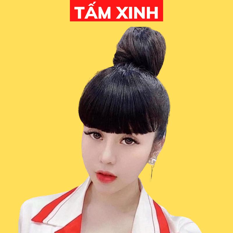 Búi tóc giả dài siêu phồng - BÚI TÓC TRÒN DÀI