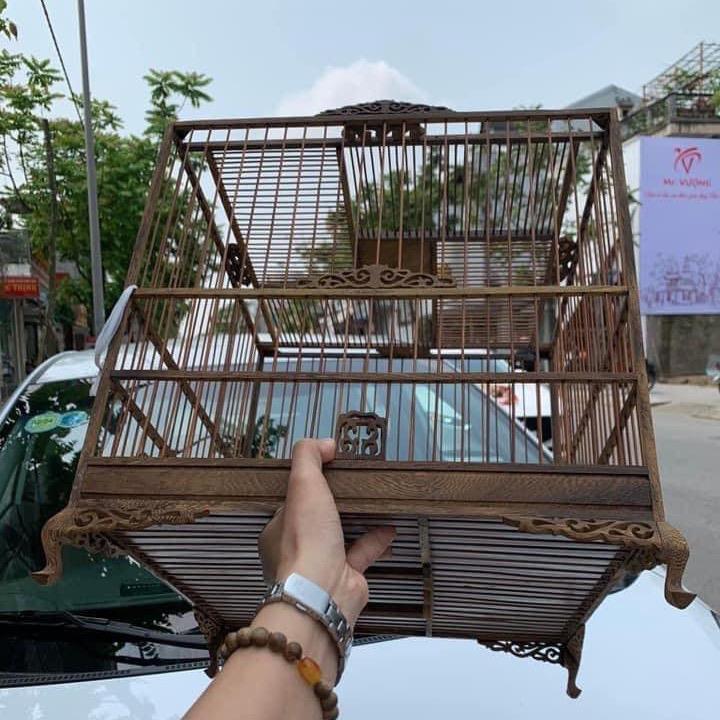 Lồng chim huế( vuông hoa văn) - khung tự ráp chân quỳ hoa văn giành cho chào mào đủ pk áo cóng cầu