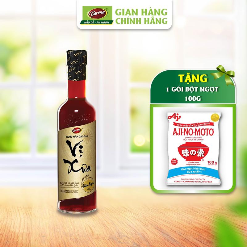 Nước Mắm Cao Cấp Vị Xưa Barona 40 Độ Đạm 500ml + [Tặng 1 gói Bột Ngọt 100gr]