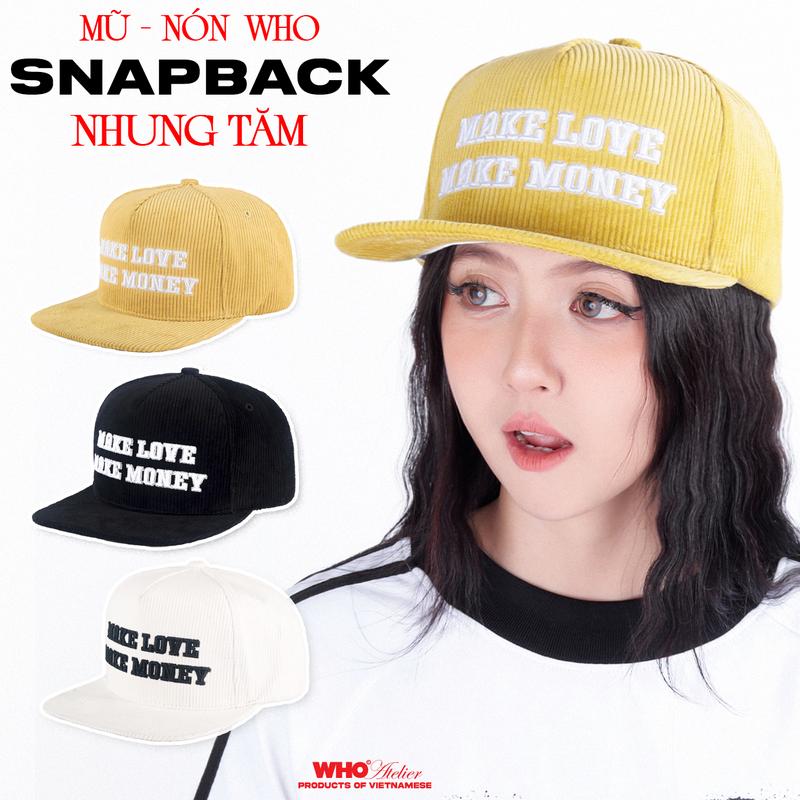 Mũ Nón WHO Snapback nhung tăm Mũ đội ngược