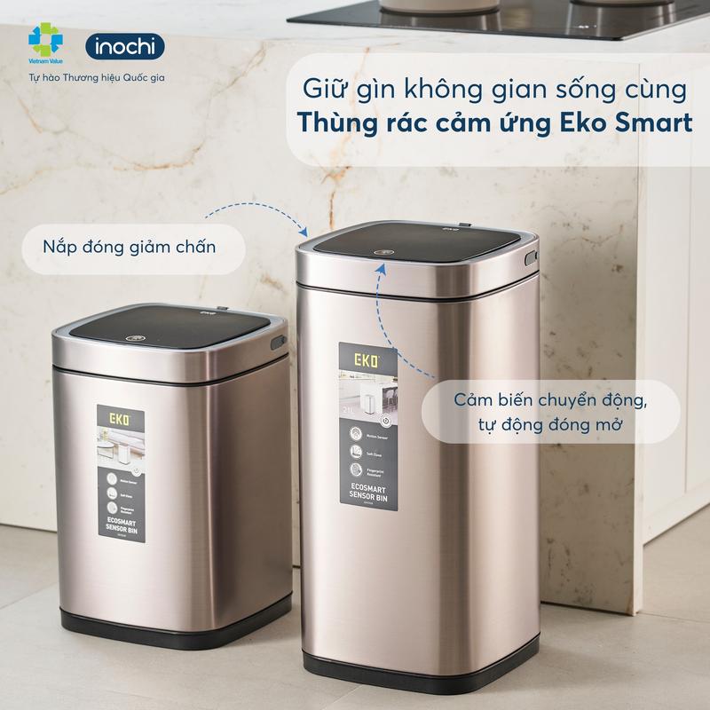 Thùng Đựng Rác cảm ứng Inochi 10L 15L 20L chất liệu inox cao cấp sang trọng Đồng