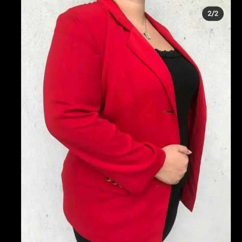 Blezer jumbo merah cabe wanita 0
