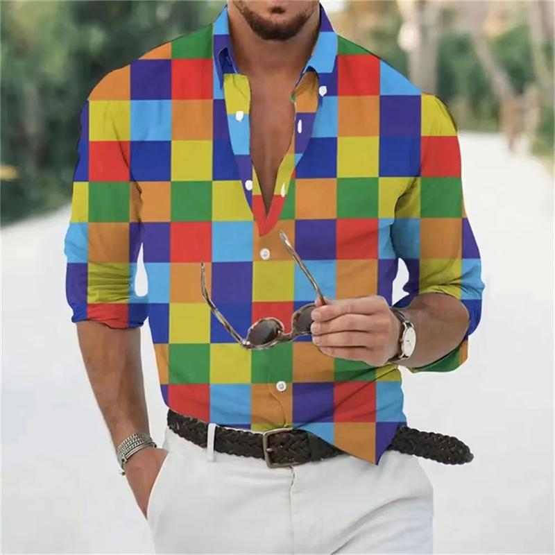 Product Introduction of Hot selling fashion luxury leopard print men's shirt single breasted printed long sleeved men's street Hawaiian top Plus size Collared Casual Collar 5
