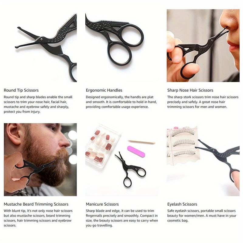 Product Introduction of Kéo Cắt Lông Mũi Đầu Nhọn Tròn, Chất Liệu Thép Không Gỉ, Dụng Cụ Chải Chuốt Cá Nhân Hình Chim Én, Thích Hợp Cho Lông Mày, Mũi, Râu Và Tai, Kéo Cắt Tỉa Lông Mặt Chuyên Nghiệp, Không Mùi, Không Phụ Kiện, Lý Tưởng Để Sử Dụng Hàng Ngày Cosmetic Trang Điểm Mỹ 0