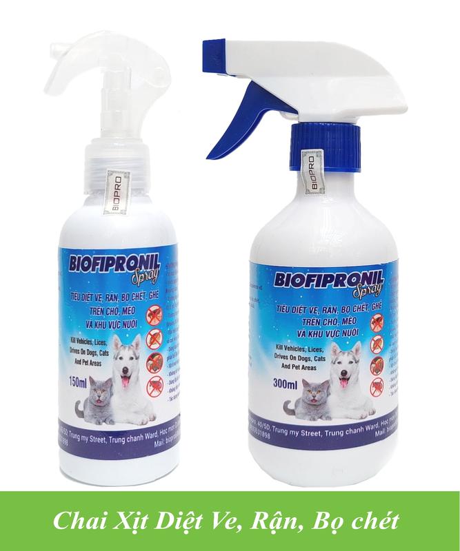 Chai xịt tiêu diệt ve rận bọ chét BIOFIPRONIL Spray Diệt sạch ve rận bọ chét Hiệu quả lâu dài