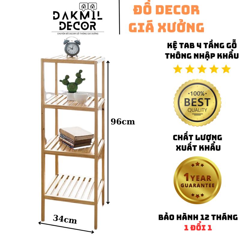 Kệ Tab Vuông 4 Tầng Gỗ Thông Nhập Khẩu - ĐĂKMIL DECOR