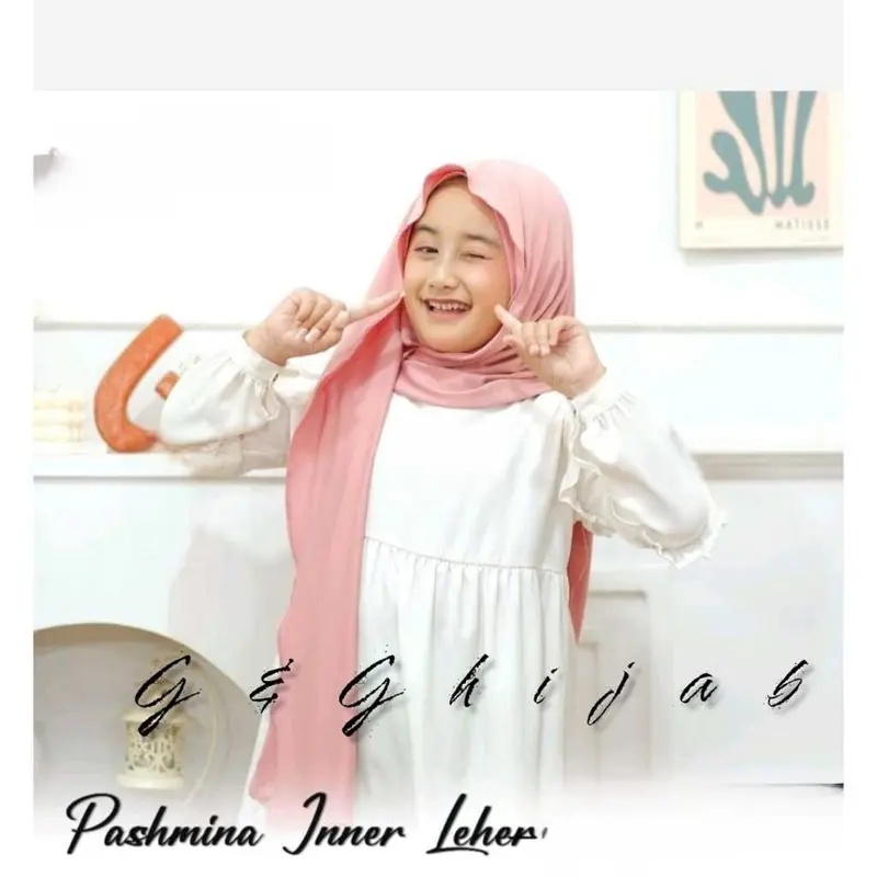 Pashimina Anak Instan Inner Leher | Pastan Inner Menutup Leher Anak Jersey Premium 6 Samapai 13 Tahun 1