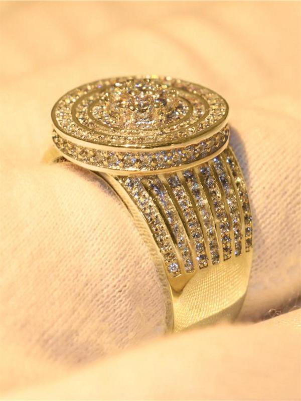 Women's Elegant Artificial Zircon Decorated Ring, Pave Engagement Ring, Exquisite Trendy Ring, Fashionable Jewelry for Women As Gift 6
