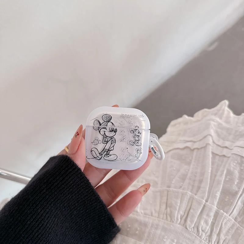 Cute Cartoon Disney Snow White Alice Mickey Mouse Labubu Earphone Case For Airpods 4 1 2 3 Pro 2 Protective Soft TPU Cover 4