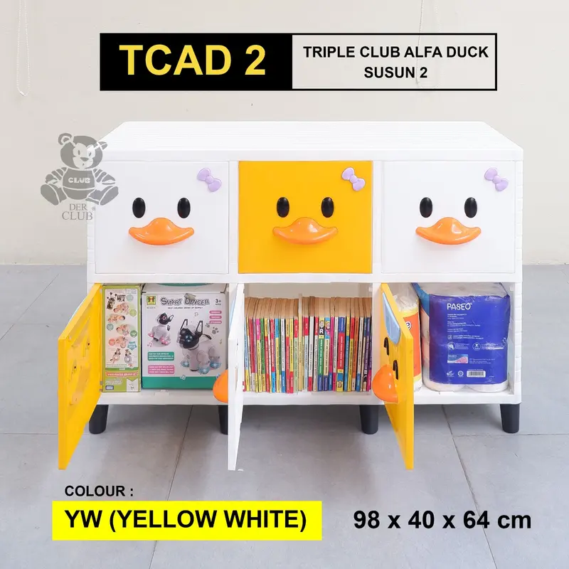 CLUB Triple Flip Cabinet Susun 2 - Lemari Plastik Pintu Geser - Lemari Laci Plastik Minimalis - Lemari Penyimpanan Serbaguna - Laci Penyimpanan Serbaguna - Lemari Plastik Multifungsi - Lemari Laci Plastik Club Furniture 0