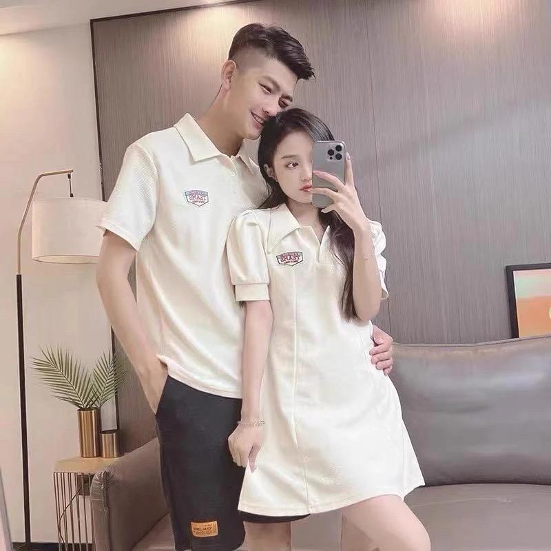 MÃ T03 Set Đồ Cặp Nam Nữ - Váy Polo Nữ Ngắn Tay & Áo Polo Nam Ngắn Tay - Thanh Lịch Tươi Mới Phù Hợp Dạo Phố Hẹn Hò Du Lịch