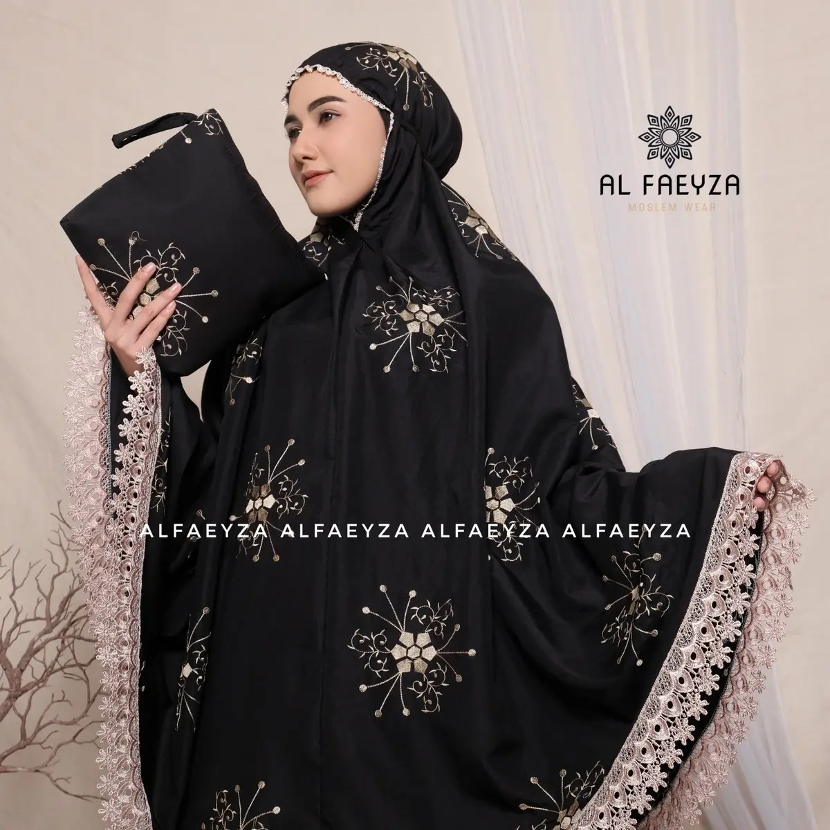 Mukena Dewasa Bordir Starla Renda Mewah Muslim Katun Mukenah