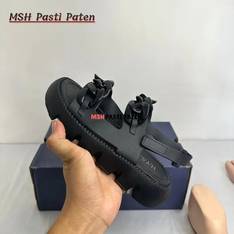 Sandal Gunung Karet kekinian Motif Rantai Wanita Anti Slip Jelly Sendal 7