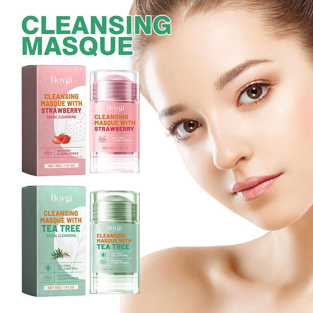 【TERSEDIA&COD】Stik Masker Tanah Liat Pohon Teh Stik Masker Tanah Liat Stroberi Masker Tanah Liat Pembersih Wajah Anti Jerawat Pengontrol Minyak Pori-pori Pembersih Dalam Batang Masker Perawatan Kulit