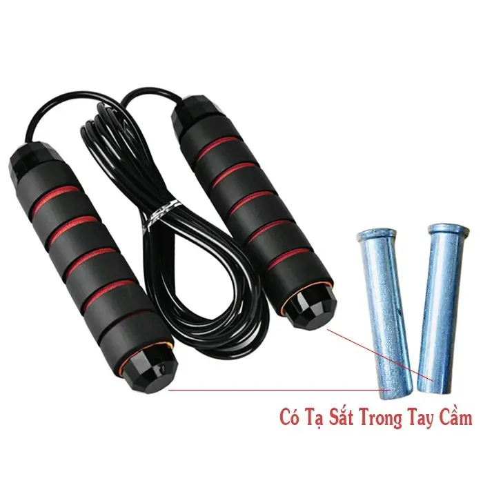 Dây Nhảy Thể Dục Lõi Thép 2.9m Có Tay Cầm, Chất Liệu Dây Sợi PVC, Trọng Lượng Tạ ~81g/cục *2 cục - 2