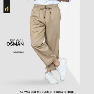 Al Waleed Moslem Celana Osman Exsklusive Sirwal basic warna Mocca Lembut Panjang