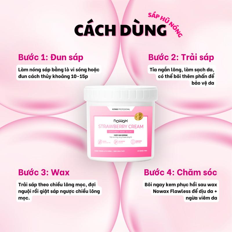 Sáp nóng hũ Nowax Strawberry Hũ nhựa giữ ấm lâu, lựa chọn hàng đầu wax lông Bikini, Nách, Râu,... 4