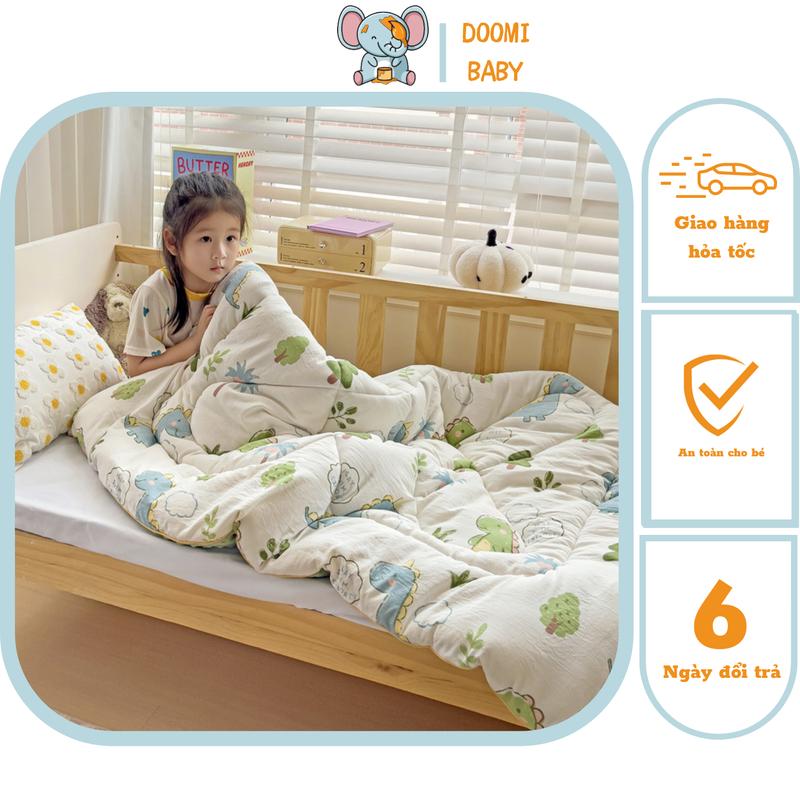[Giá Sốc] Chăn Đông Cho Bé, Chăn Cotton Đũi Xơ Đậu Nành Mềm Mại Ấm Áp Cho Bé Kích Thước 100x150cm Doomi Baby - HT667