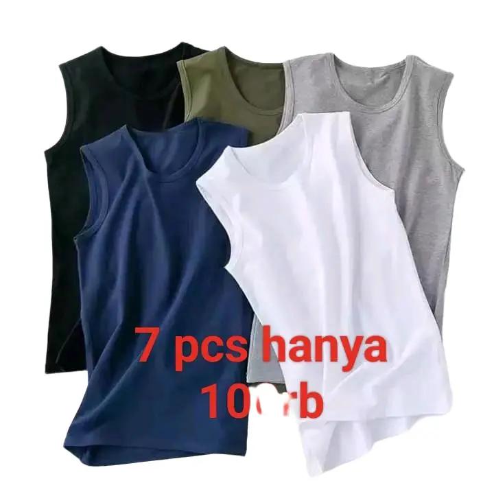 COD 7pcs 100rb/SINGLET/KAOS SINGLET PRIA DEWASA/SINGLET POLOS/KAOS YUKENSI/YUKENSI PRIA/Kaos Tanpa Lengan/Singlet Gym Olahraga terbaru/Singlet viral 2023 Katun Santai Distro Oblong Cowok Keren 1