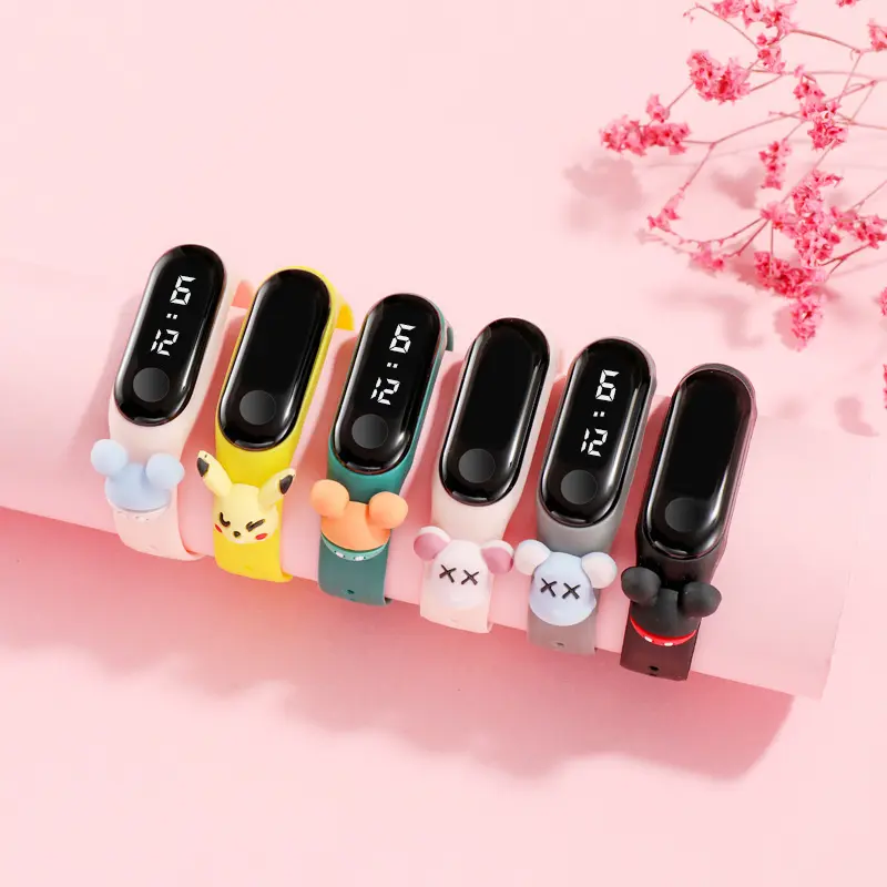 Stock Wholesale Waterproof Cartoon Doll White Light Touch LED Electronic Watch Student Sports Doll Bracelet Gift