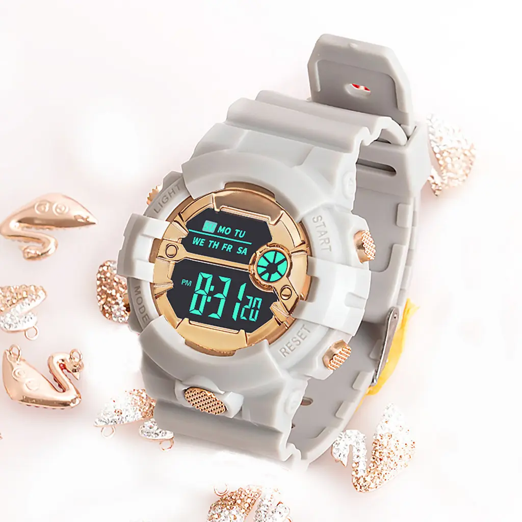 Korean version of trendy fashion, student children, unicorn, multi-functional waterproof luminous alarm clock sports electronic watch smart  watch