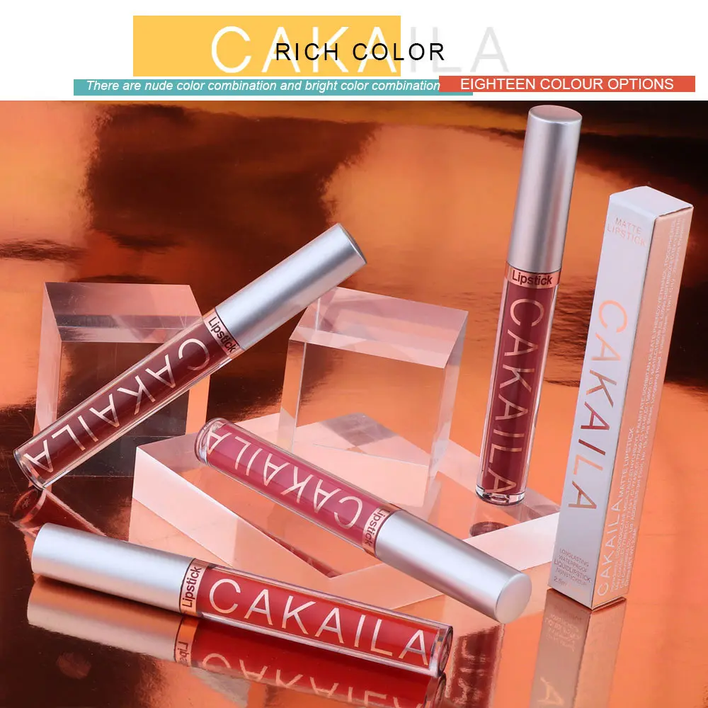 CAKAILA Lipstick Liquid Matte 18 Color Long Lasting and Waterproof XX019