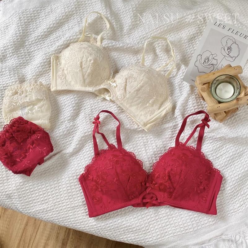 Product Introduction of & & Sexy Lace Lingerie for Women Small Chest Push-Up Bra Enhancing Bra Pure Desire No Underwire Thickened Bra 6