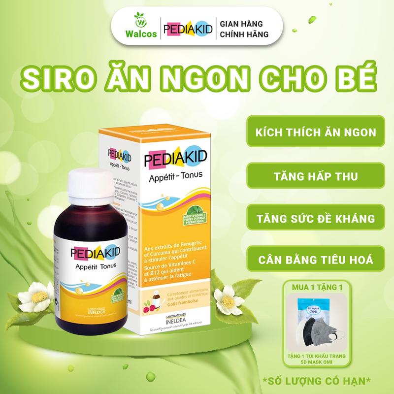 Siro Ăn Ngon Cho Bé Pediakid Appetit Tonus - Kích Thích Trẻ Thèm Ăn Tự Nhiên, Giảm Mệt Mỏi (125ml) 0