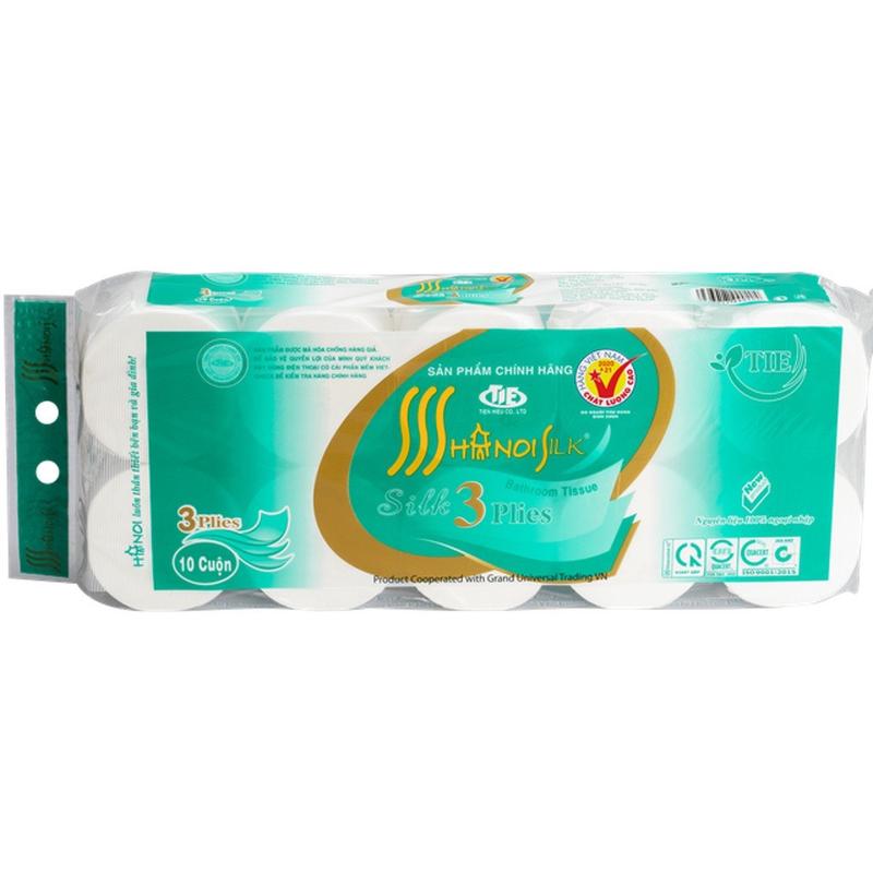   Combo 2 bịch HN  Giấy vệ sinh Hà Nội 10 cuộn to 4 lớp không lõi có lõi giấy đa năng siêu dai siêu mịn cho Nhà vệ sinh 