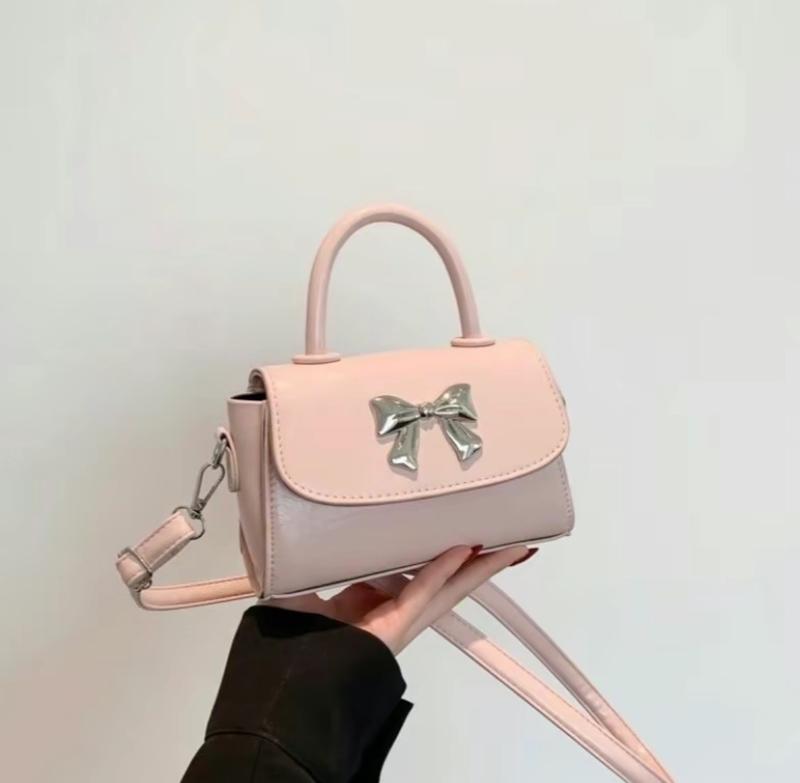 Túi xách nữ mini đeo chéo cầm tay nơ đá 689 Bag Da Đeo Chéo Đeo Vai Nhung Kem 2