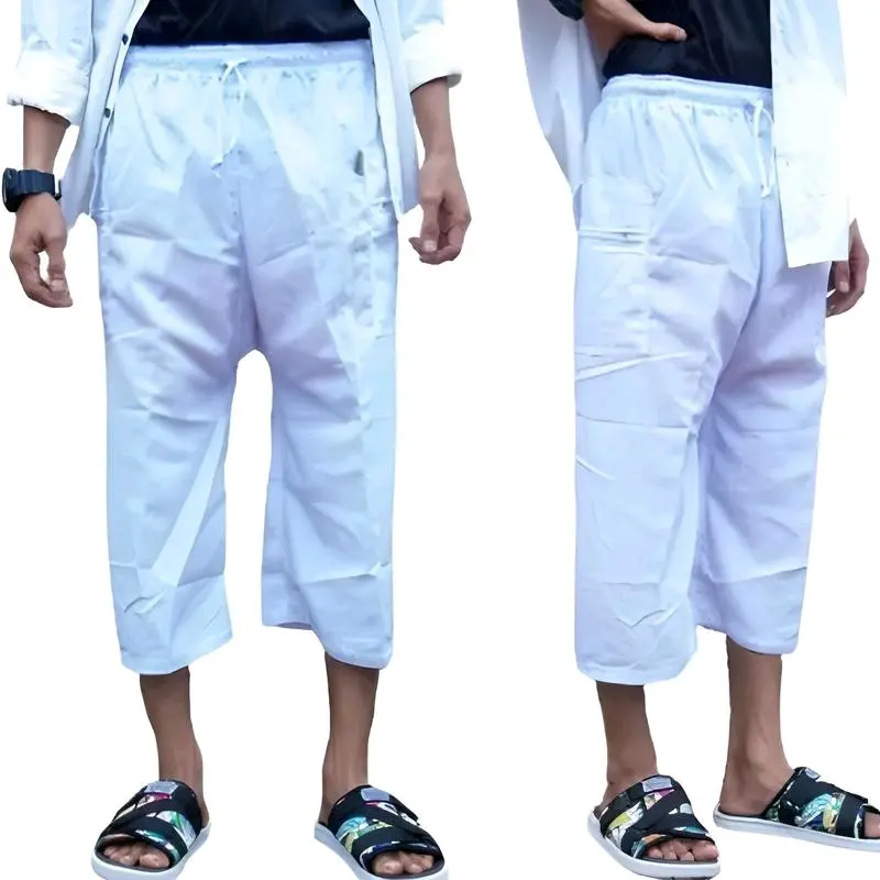 Celana Sontog 3/4  Celana Cingkrang Celana Pangsi Silat Celana sirwal komprang Celana pendek Dewasa Santai Hitam