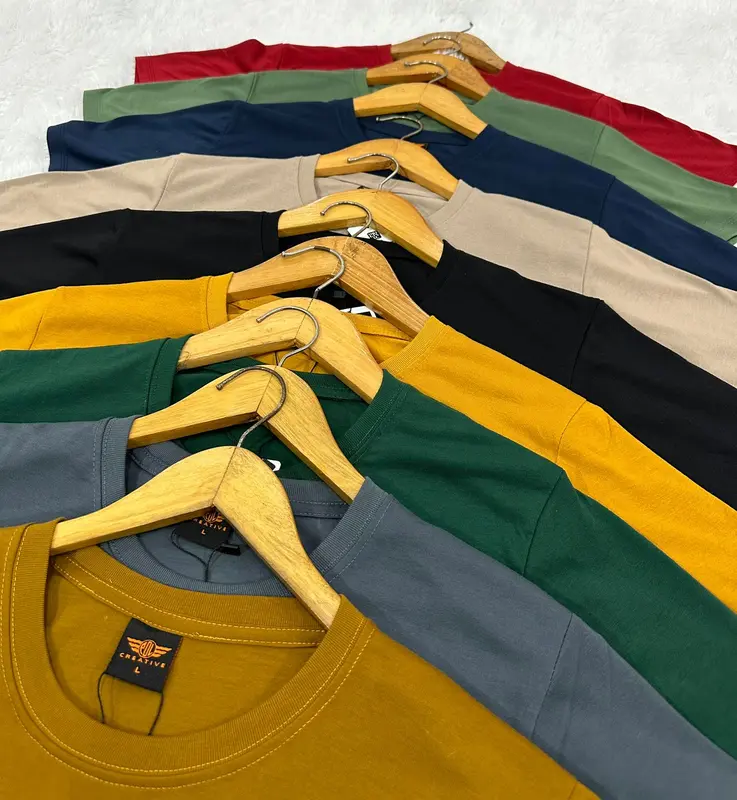 4 PCS 100 RIBU KAOS POLOS BAHAN SEMI KATUN BISA BUAT CEWEK DAN COWOK 1