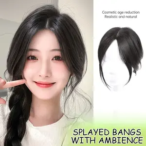 【Sktlz Potongan Harga Sangat Tinggi】Wig Wanita Berponi Palsu dengan Temperamen Lembut, Wig Kelas Menengah, Wig Alami Mengembang
