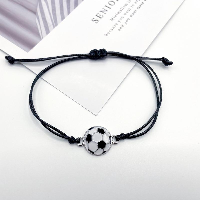 Creative Soccer Baseball Volleyball Charms Bracelets Women Men Adjustable Braided Rope Bracelet Sport Souvenir Bangle Jewelry 4