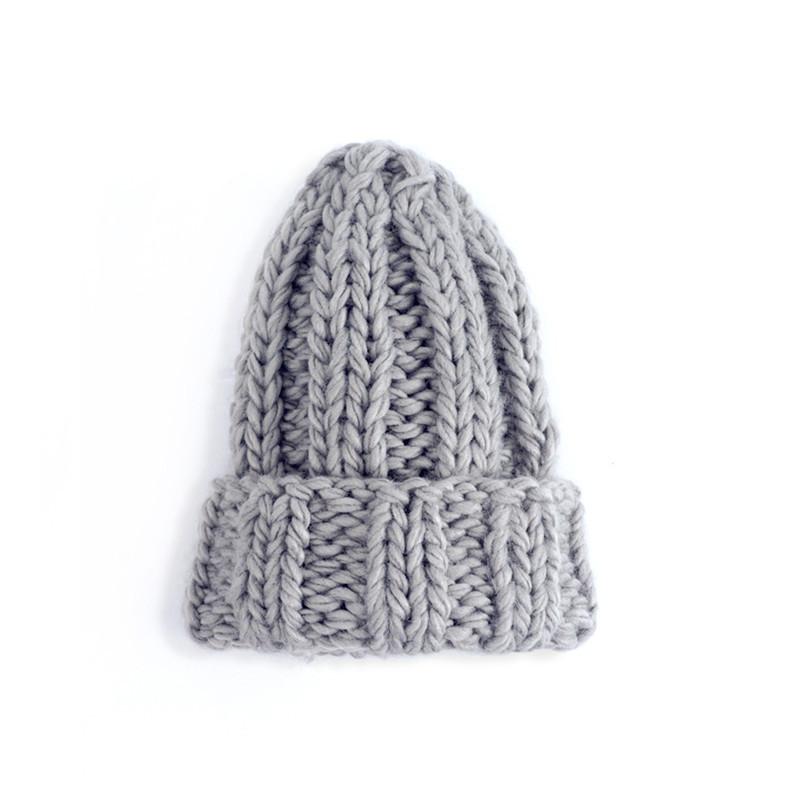 Product Introduction of Winter Knitted Beanies Hat Thick Soft Warm Coarse Large Knitted Solid Hat Female Ice Ski Bonnet Skullies Beanies Hat Cap 34