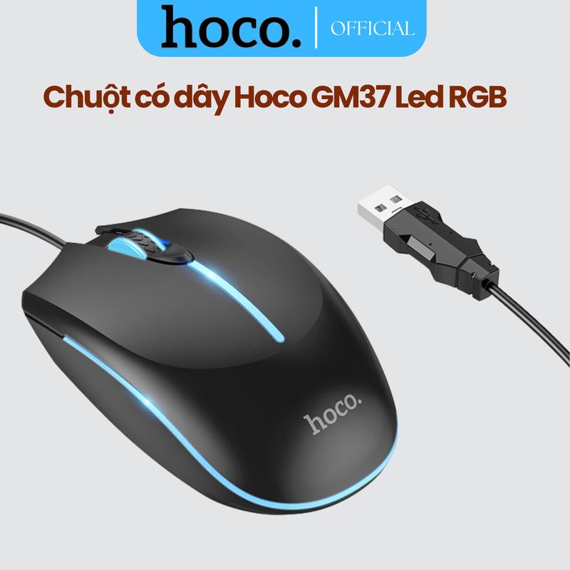 Chuột máy tính có dây Hoco GM37 Có Led RGB, chỉnh DPI