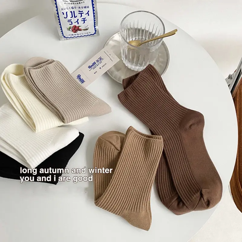 2024 NEW 【Fast Shipping】Women cotton socks Retro middle tube socks autumn & winter sock