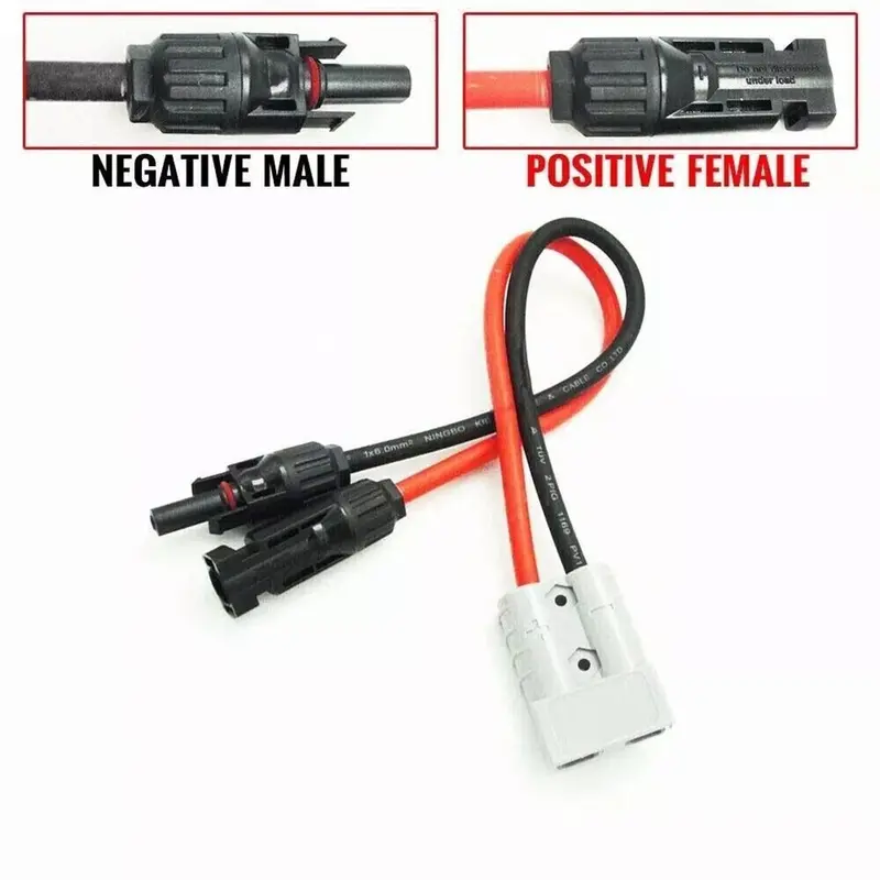 Cáp Bảng Điều Khiển Năng Lượng Mặt Trời, 50 AMP, Đầu Nối Bộ Chuyển Đổi Y, Chiều Dài 30cm, Kích Thước Đầu Vào 30mm2, Đầu Nối Anderson 4
