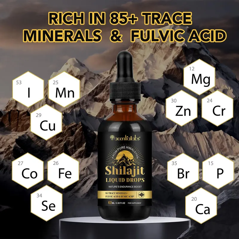 Shilajit Liquid Drops, Natural Body Care Serum for Men & Women, Body Care Kit for Daily Use, Fitness, Korean Skincare, Daily Skincare Routine, Energy Stamina Supplement, Skincare Products 3